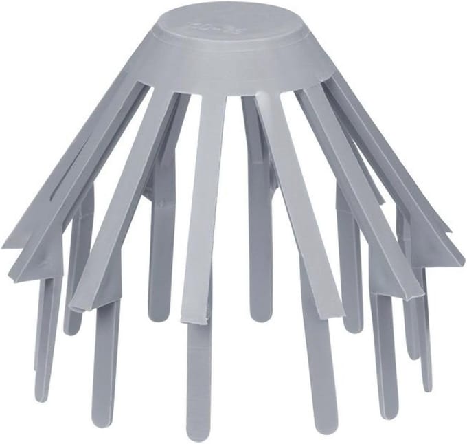 Bladvanger van PVC-kunststof 85-100mm grijs voor dakgoten