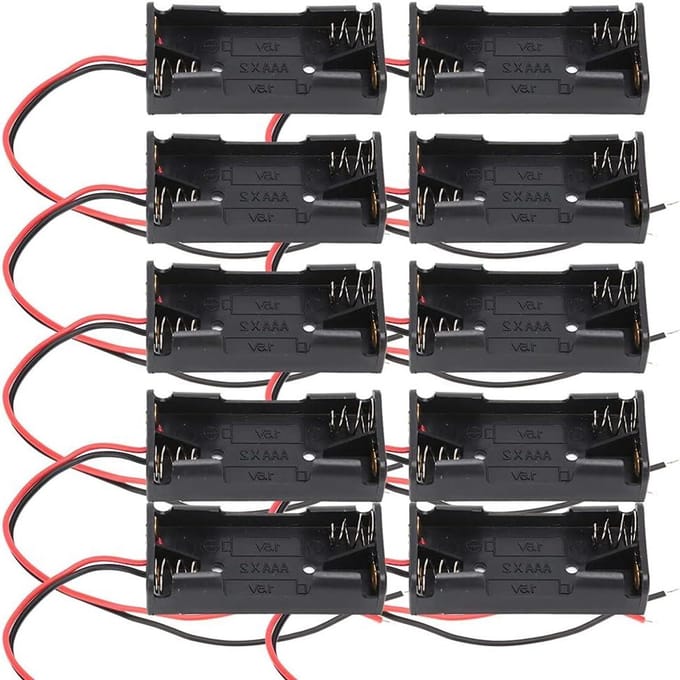 Batterijhouder AAA - Celhouder Doosje - Elektronica Voeden - Geïsoleerd Plastic Materiaal - 3x AAA - Zwart