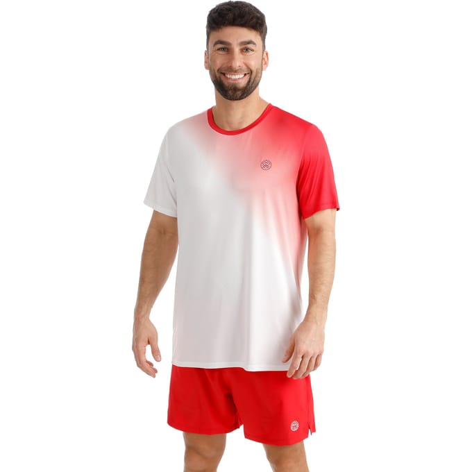BIDI BADU Crew 2.0 T-shirt Heren-rood, wit