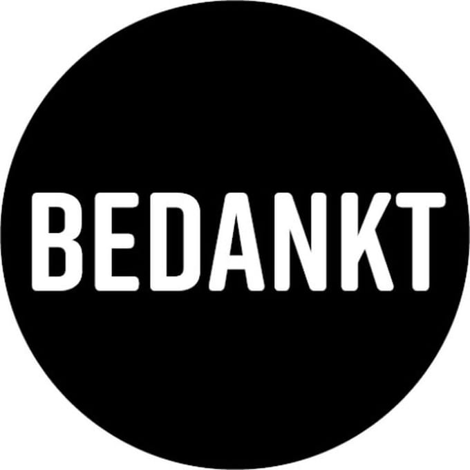 KP etiket Bedankt | diameter 40 mm | rol van 250 stuks
