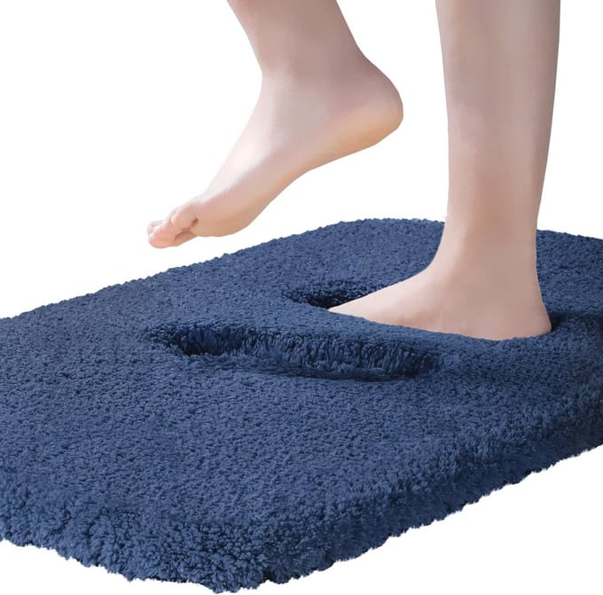 Donkerblauwe Badmat Antislip voor Badkamer