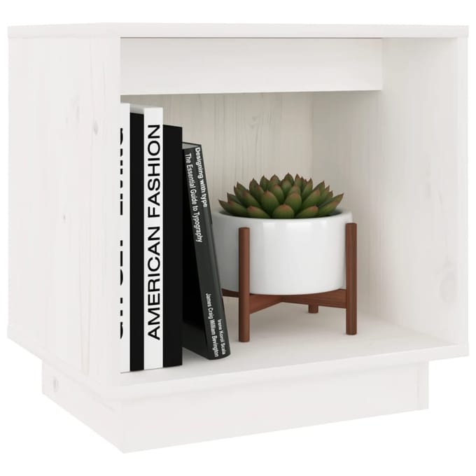 vidaXL - Nachtkastje - 40x30x40 - cm - massief - grenenhout - wit