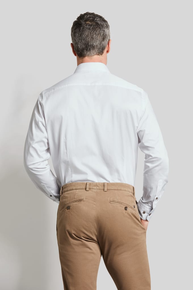 Bugatti Herren Shirt met lange mouwen en button-down kraag