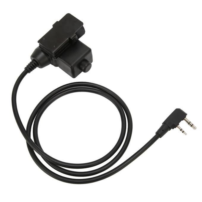 U94 PTT Systeem Militaire Adapter 2-pins 3.5mm Headset Adapter voor Baofeng Serie Walkie Talkies