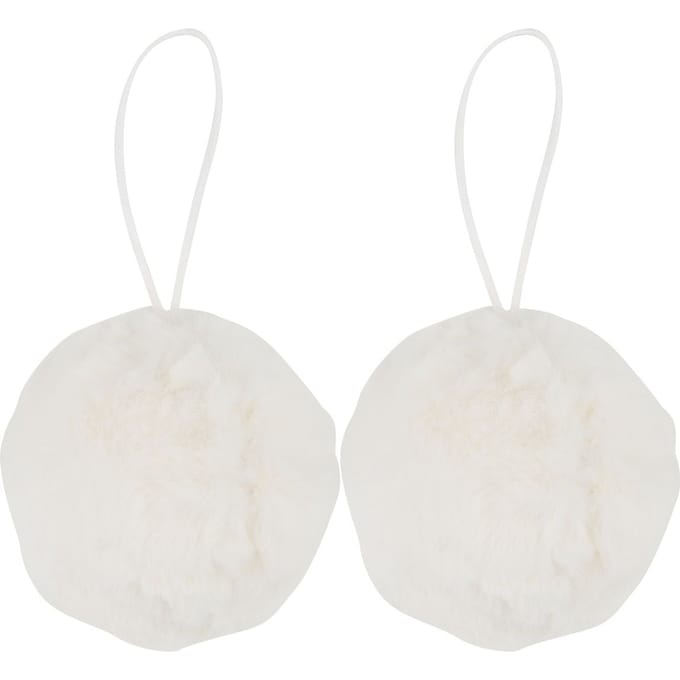 Pluche bal "Filis", ca. Ø 9 cm, 2 stuks - Wit
