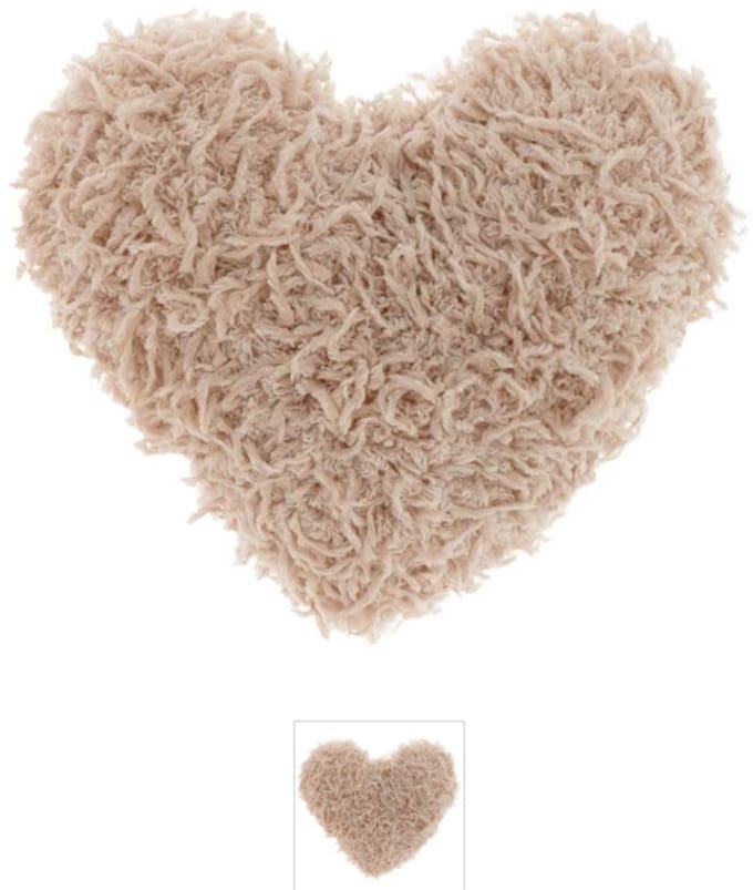 Kussen hart, Hart kussen, Sier kussen, Kussen, Kussen Romeo heart 45x45cm taupe