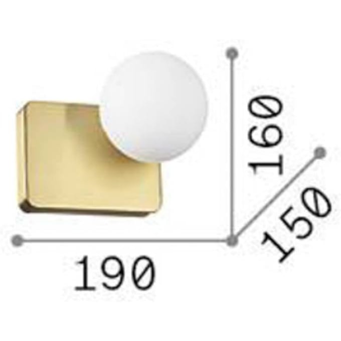 Wandlamp Ideal Lux Penta, goudkleurig, opaalglas, aluminium