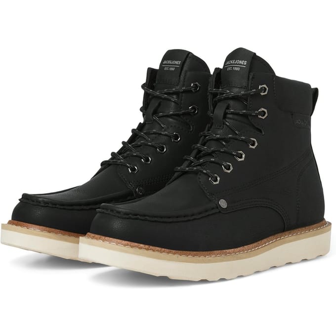 Jack & Jones Archway Moc Polyurethaan Heren Antraciet Enkellaarsjes