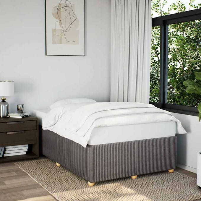 vidaXL - Bedframe - zonder - matras - 120x190 - cm - stof - taupe