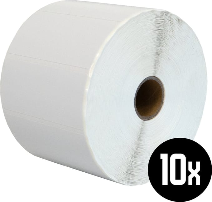 DULA Compatible Zebra Labels 80x35mm - 2000 etiketten per rol - kern 25mm - Wit - Permanent - 10 ro