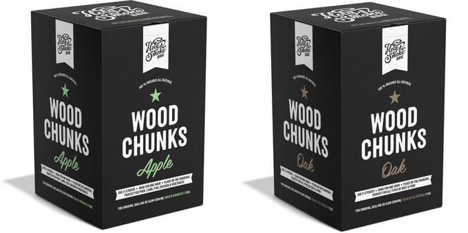 Holy Smoke BBQ - Wood Chunks 2-pack 3kg Apple / Oak - BBQ rookhout - Chunks Apple 3kg - Chunks Oak 3kg