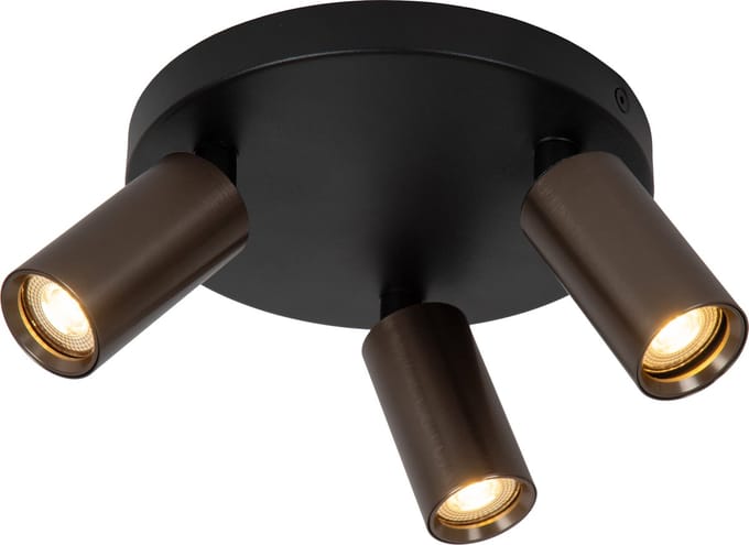 Lucide RITMO - Plafondspot (Plafondlamp) - Ø 18 cm - 3xGU10 (MR11) - Koffie