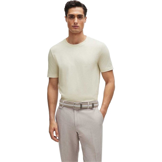 Hugo Boss Heren Boss Katoen Regular T-shirt (Wit)