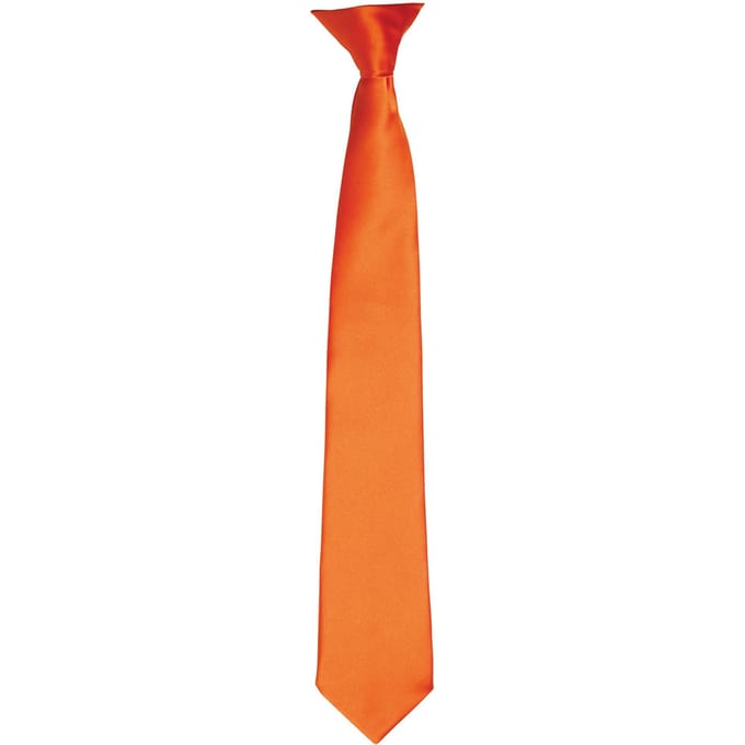 Premier Kleuren Heren Satin Clip Tie (Terracotta)