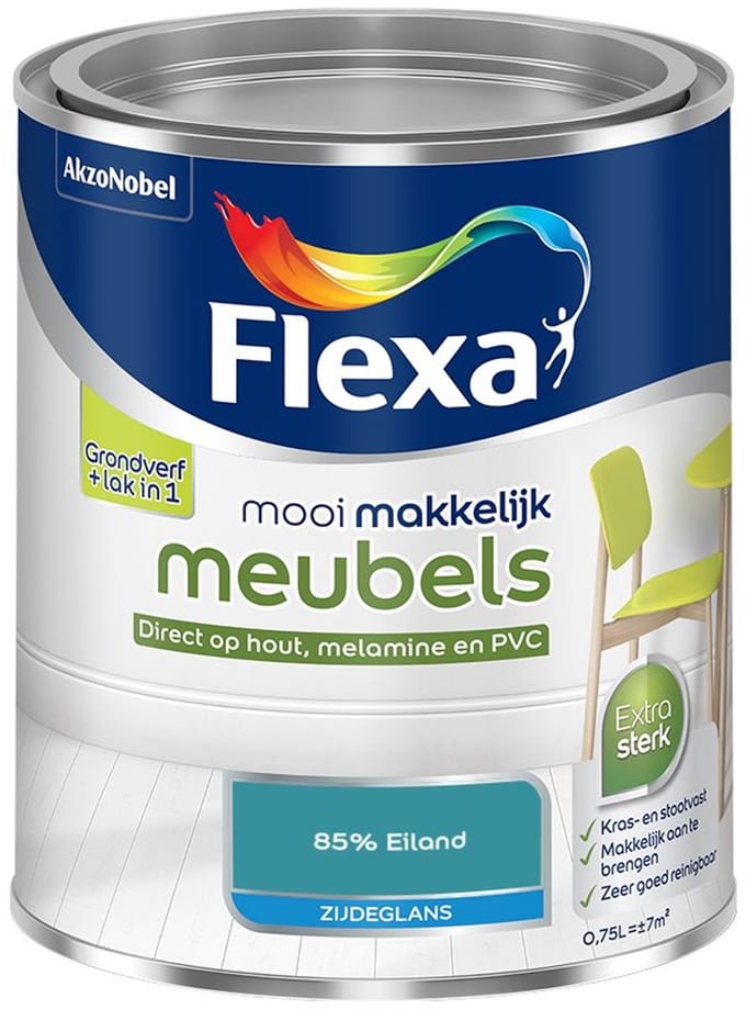 Flexa - Mooi Makkelijk Meubels Zijdeglans - 85% Eiland - Mengverf - 750 Ml
