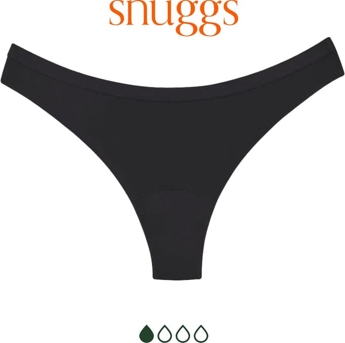 Snuggs Menstrual Underwear Light Absorption Brazilian Black Period Underwear Zero Waste Size M