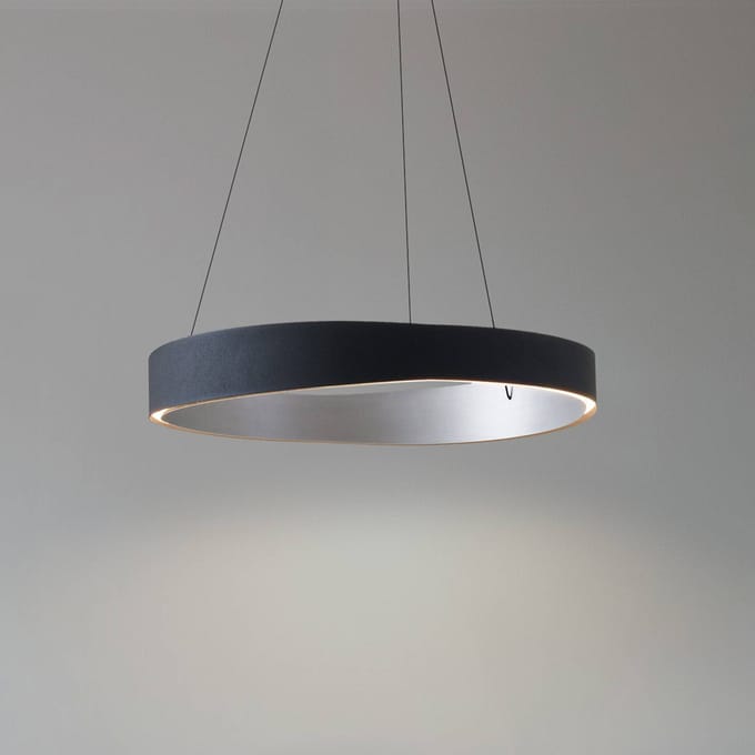 Lucande LED hanglamp Daelor, zwart/aluminium, CCT, dimbaar
