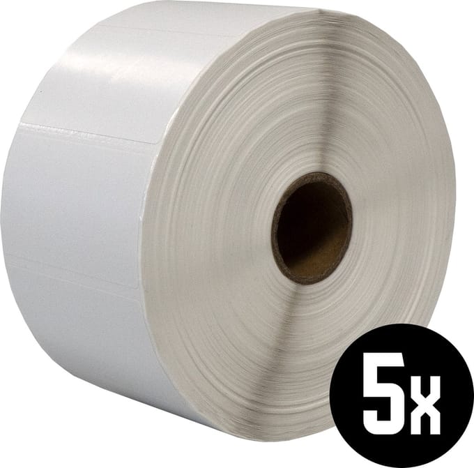 DULA Compatible Zebra Labels 57x32mm - 2100 etiketten per rol - kern 25mm - Wit - Permanent - 5 roll
