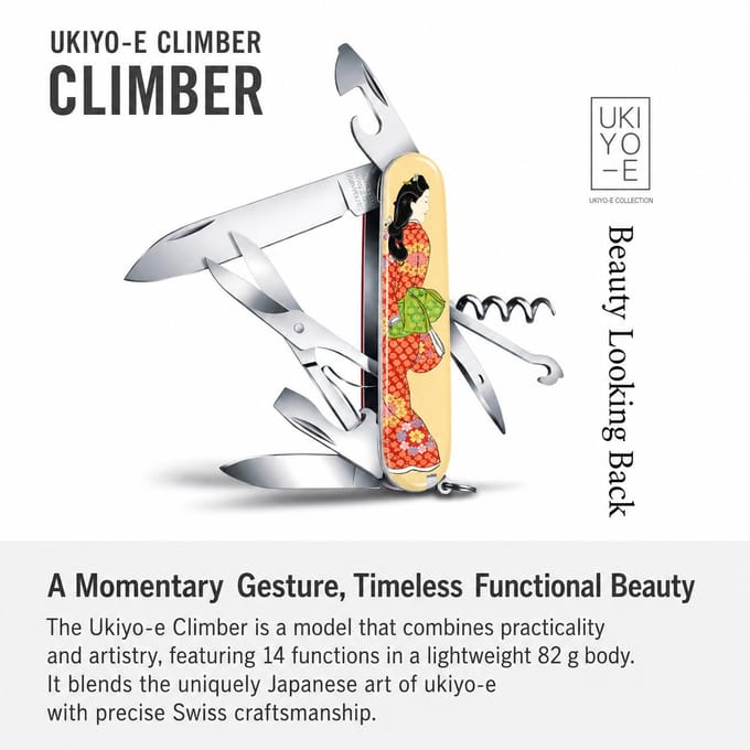 VICTORINOX Ukiyo-e Climber “Mikaeri Bijin” Wit Multitool beige