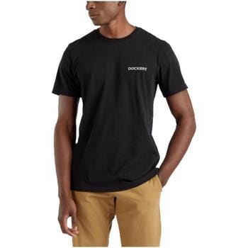 Dockers Logo Stencil T-shirt Met Korte Mouwen Zwart M Man