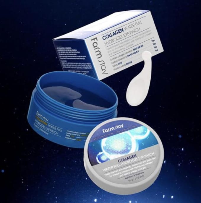 FARM STAY Collagène Eau Full Hydrogel Eye Patch 90g (3 Options) 1pcs blue