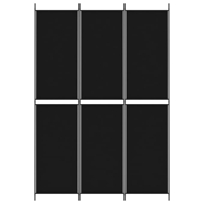 vidaXL - Kamerscherm - met - 3 - panelen - 150x220 - cm - stof - zwart