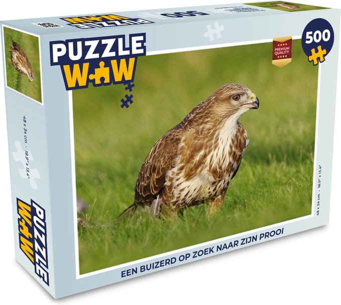 Puzzel Een buizerd op zoek naar zijn prooi - Legpuzzel - Puzzel 500 stukjes