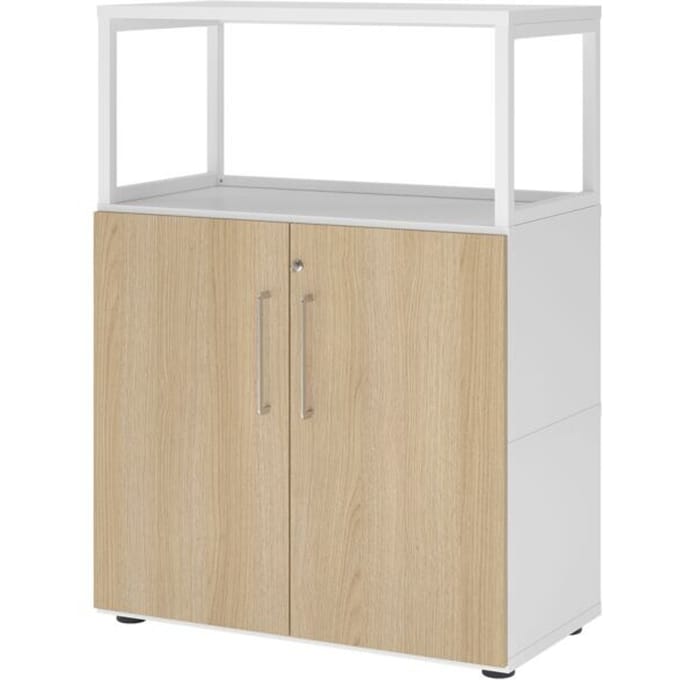 FlexWall | 3 OH | Deuren + frame | met stelvoeten - Wit/Eiken