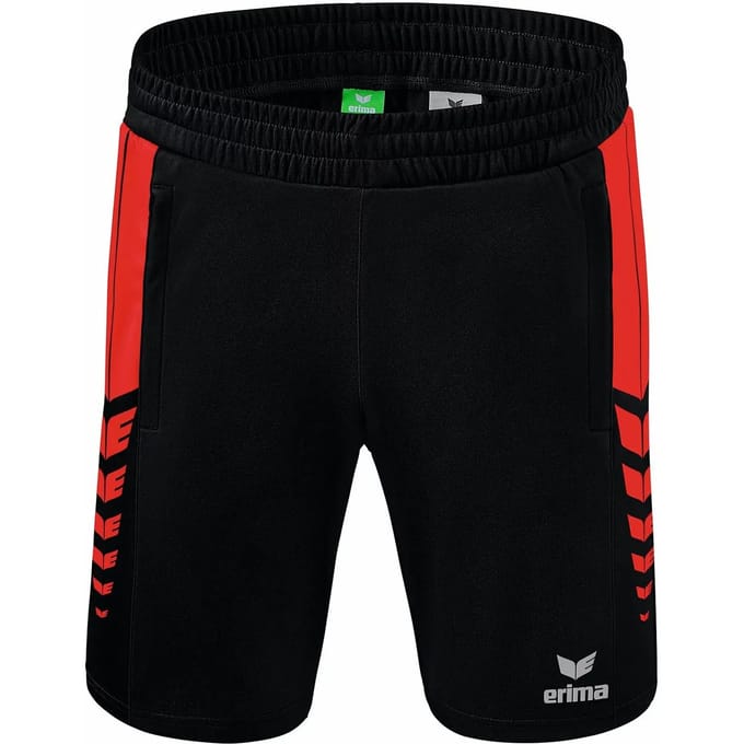 Erima Six Wings Worker Short Kinderen - Rood / Zwart | Maat: 152
