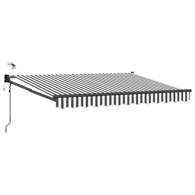 vidaXL - Elektrisch - Uitschuifbare - Zonneluifel - Antraciet - en - Wit - 3,5 - x - 2 - m