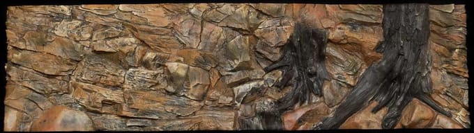CeramicNature Root achterwand aquarium terrarium 3D polyester mineraalhars 200Ã—60 2 delen