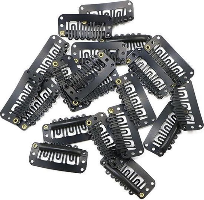 Finnacle - 20 Zwarte Haar Extension Clipjes - Voor Perfecte Extensions - Inclusief 20 Stuks