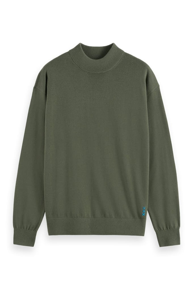 Scotch & Soda Dropped Shoulder Mock Neck Pullover Thyme Größe: L | Pullover Outlet | Herren