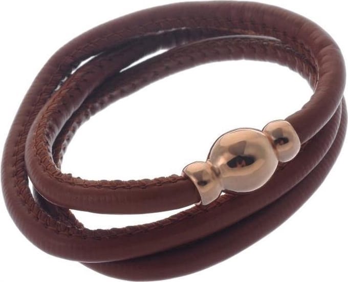 Behave - bruine wikkelarmband met magneetsluiting - casual trend