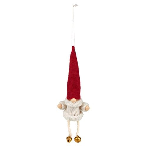 Kerst hanger kabouter van vilt met belletje assorti