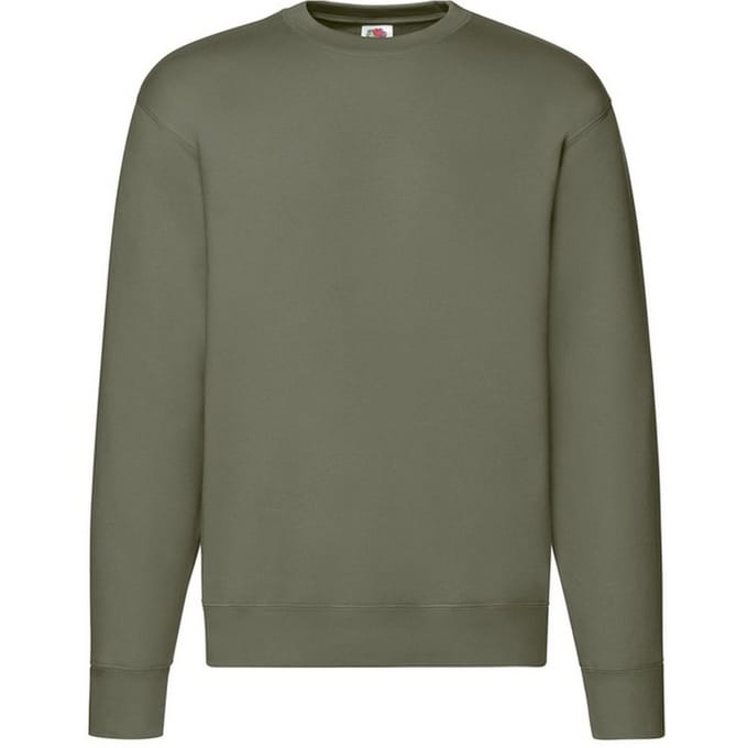 Fruit of the Loom Heren Premium Ingelegd Sweatshirt (Klassieke Olijf)