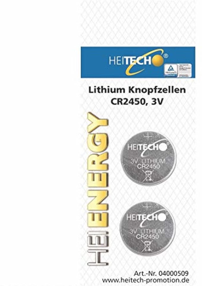 Lithium Knoopcellen CR2450 - Waterdicht, 3V, Lange Levensduur (2 stuks)