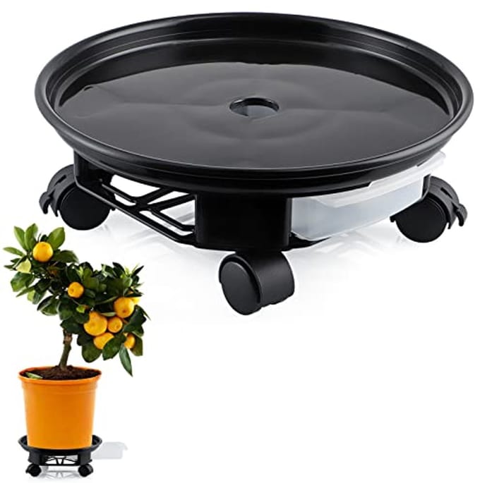 Plant Caddy 33 cm met watercontainer - Bloempotverhuizer voor binnen en buiten
