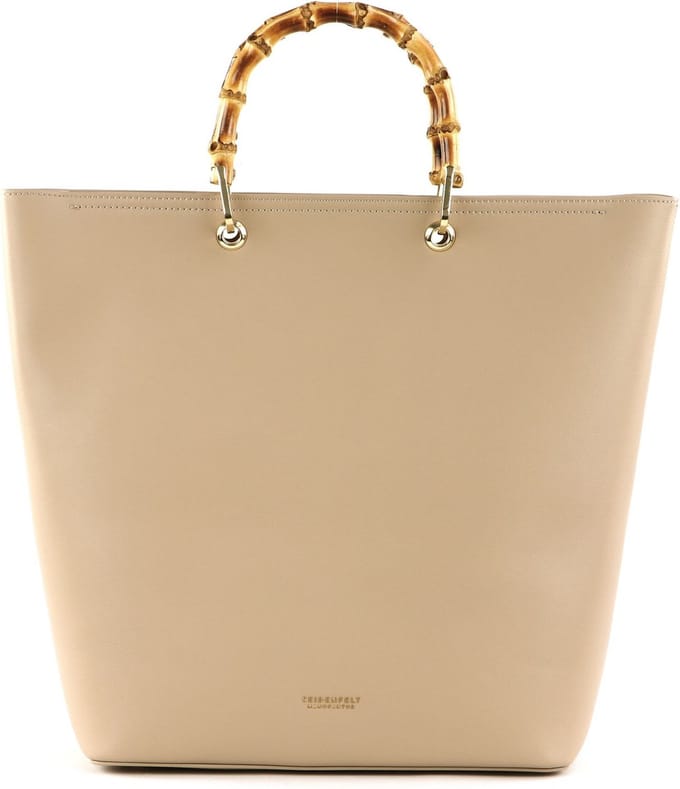SEIDENFELT MANUFAKTUR Sorken Shopper Smooth Taupe / Gold Beige