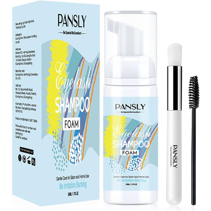 PANSLY Wimpers Shampoo Zachte Wimperreiniging Graft Verlenging Wimpers Mousse Schuim 50ml blauw