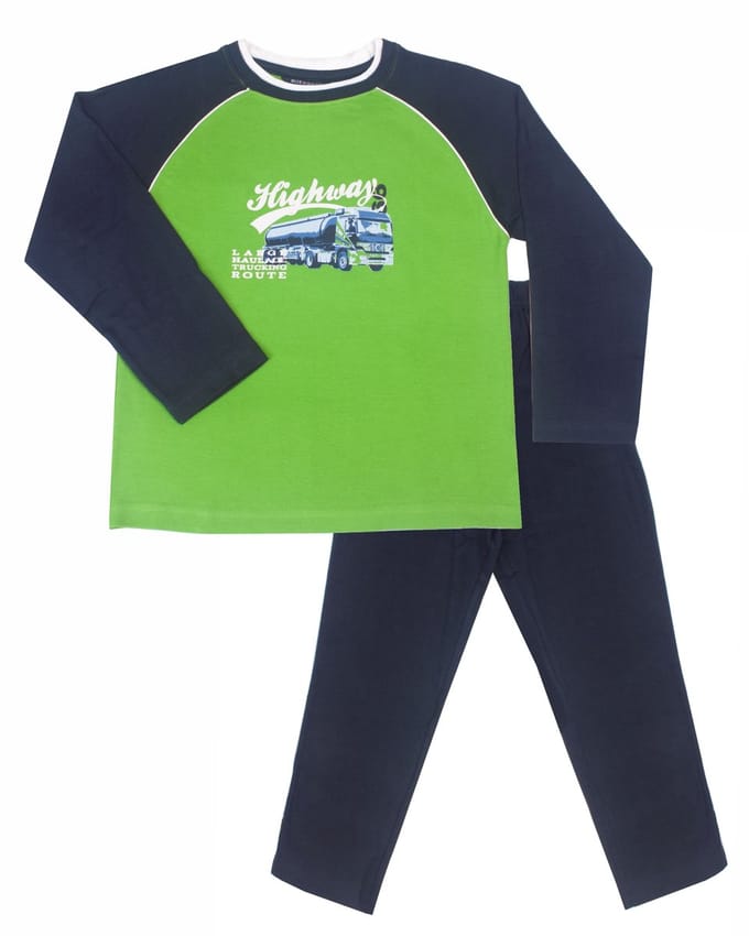 Blue Docks Jongens Pyjama -Lange Mouwen -Groen -maat 92