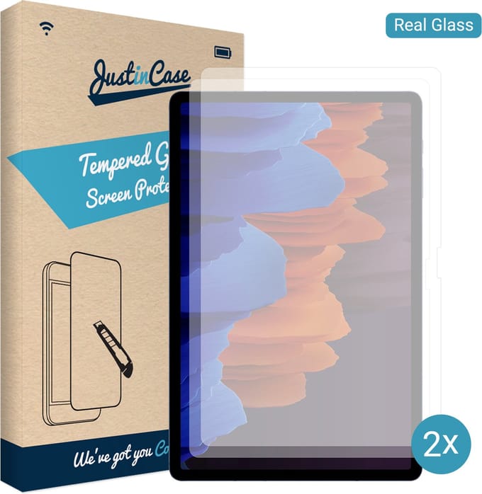 Just in Case screenprotector geschikt voor Samsung Galaxy Tab S7 Plus - Screenprotector Tablet Glas - 2 Stuks
