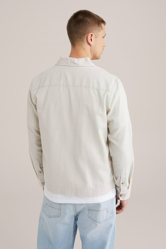 We Fashion Overshirt Beige Maat: L | Casual Overhemden Outlet | Heren | Beige