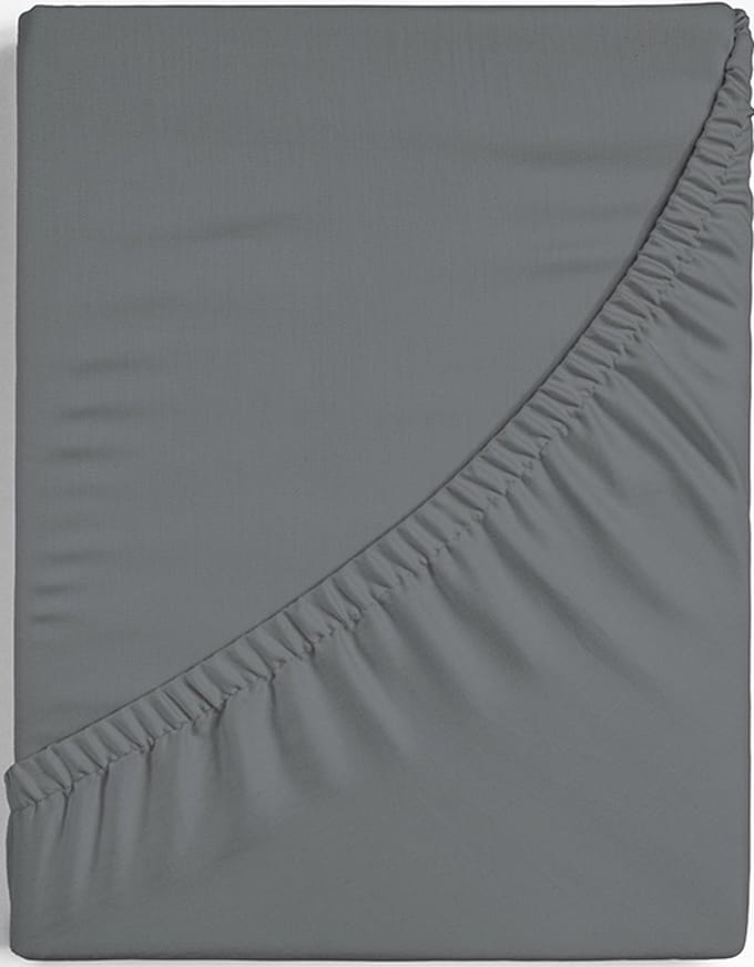 Egyptisch Percale Katoen - Split Topper Hoeslaken - Donker Grijs - 200x210 cm - Dreamers Den