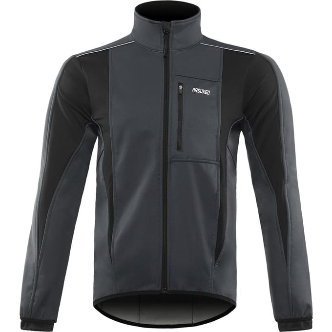 Winter Warm UP fietsjack Ademende fietsbovenkleding Winddicht waterdicht fietsjack XL grijs