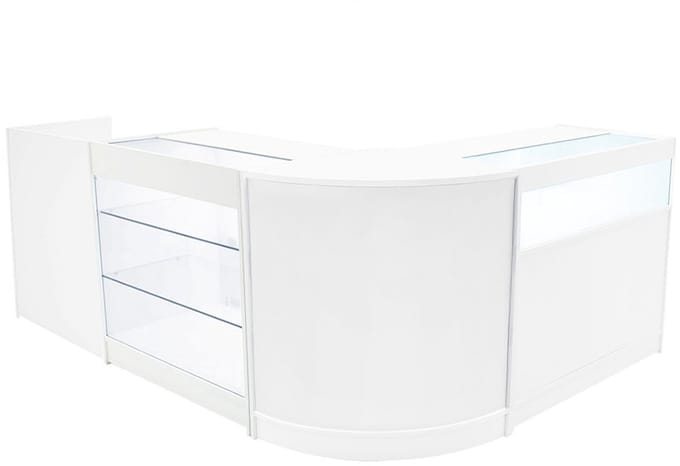 Polaris led winkeltoonbank set - wit - 90x60/60x60 cm - led-verlicht