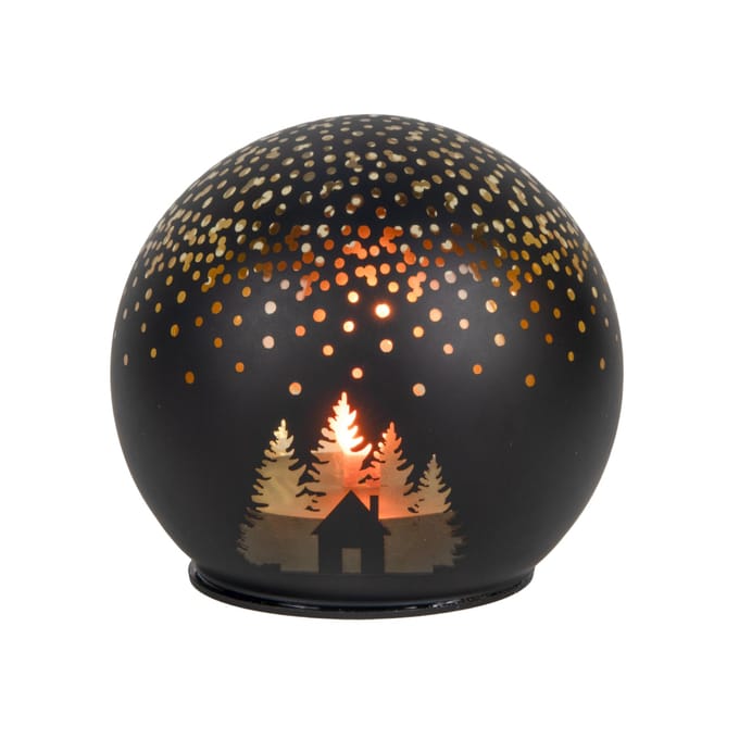 Bol zwart stippen led Ø12x0cm