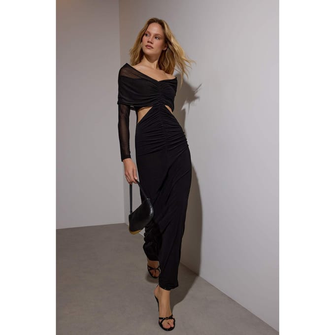 Platte maxi-jurk voor dames, lange bodycon-jurk voor afstuderen/gala