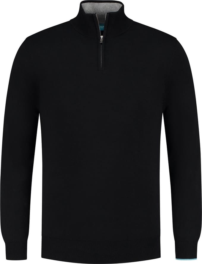 District Indigo Trui Half Zip Cotton/Cashmere Black (7.21.500.501 - 020)