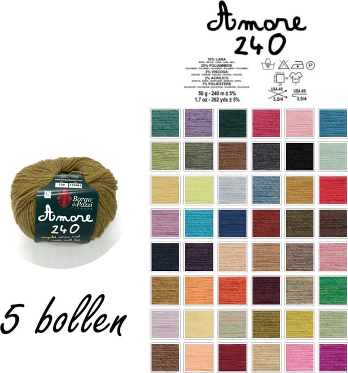 Borgo de Pazzi - Amore 240 - Groen 130 - set van 5 bollen x 50 gram